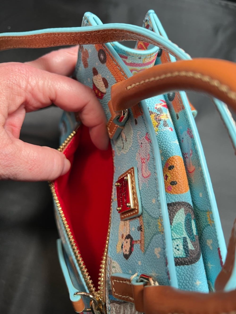 Disney Parks Dooney & Bourke Crossbody Bag Blue park icons Print - Picture 5 of 9